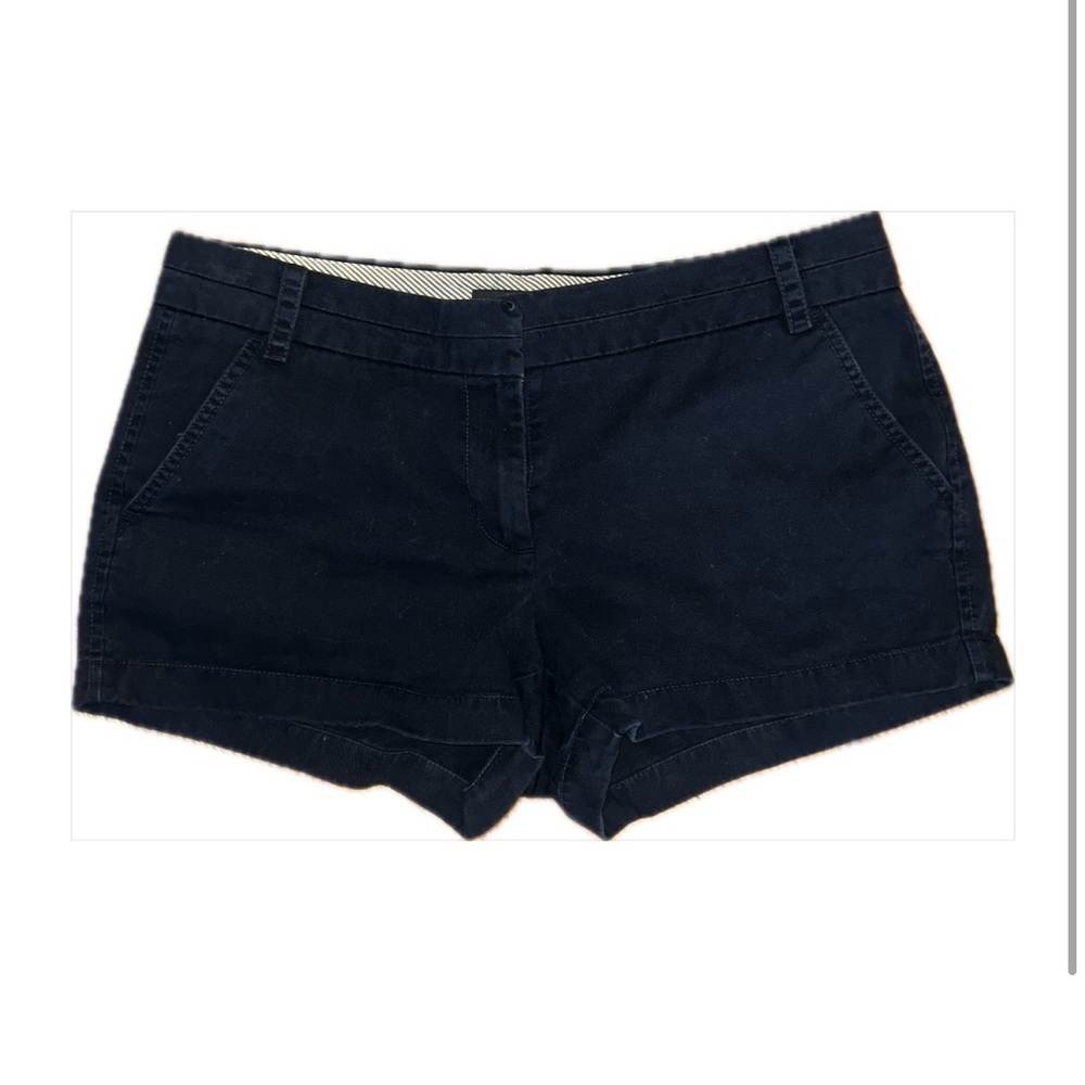 J. Crew Women's Navy Blue Chino Shorts 100% Cotton w/ 3 Pockets size 8